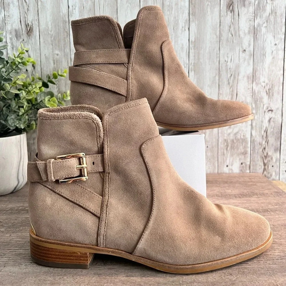 Michael Kors Suede Buckle Boots - Picture 1 of 5